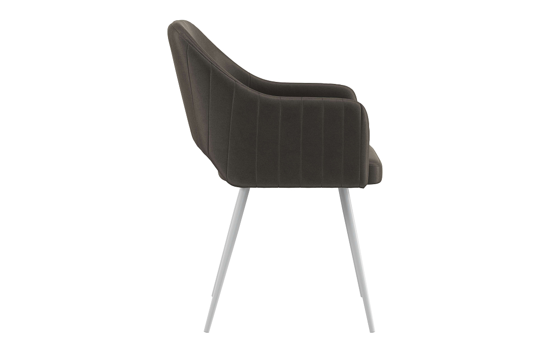 Стул Берта Т велюр конфетти стоун/Цвет металл белый